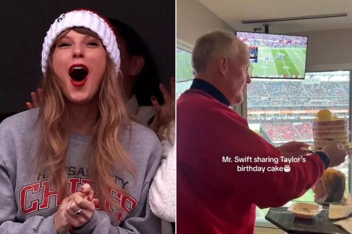 Taylor Swift's Dad Shared Her Birthday Cake at the Chiefs Game with the Suite Next Door — Watc