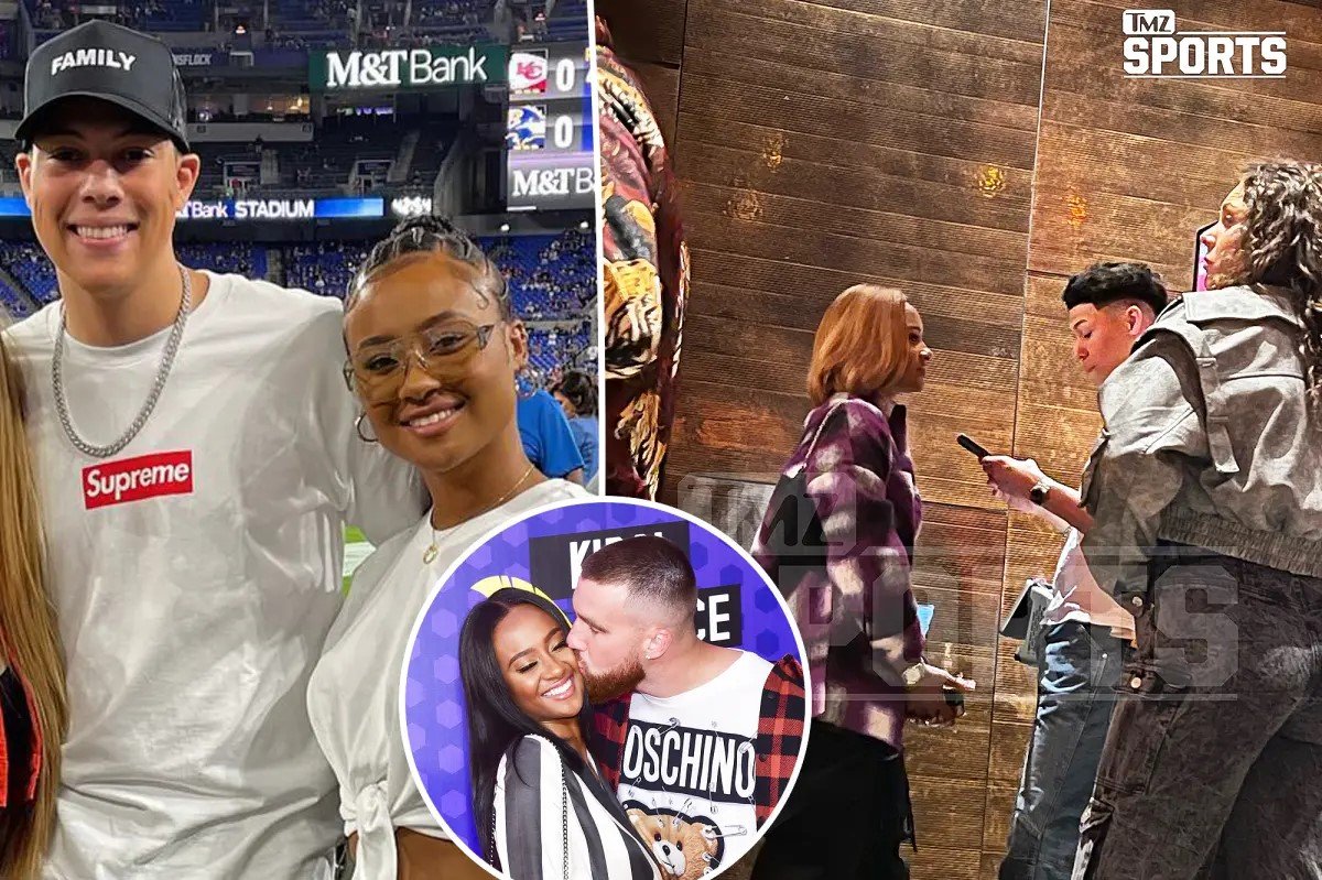 Travis Kelce's ex Kayla Nicole is spotted spending time with Patrick Mahomes' brother Jackson in Las Vegas ahead of Super Bowl LVIII - after she unfollowed the Chiefs QB amid the tight end's Taylor Swift romance