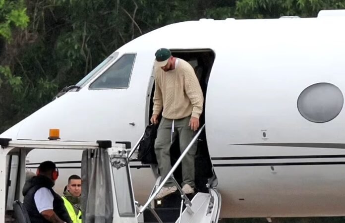 Travis Kelce finally Lands at Australia Airport to Support Girlfriend Taylor Swift, Few Hours After She Sent Her Private Jet To Pick Him Up