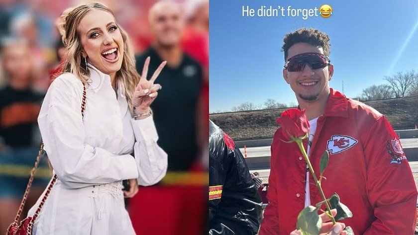 Patrick Mahomes Gift his fiancee Brittany Matthews a Rose flower and to celebrate their 12th anniversary with a romantic dinner