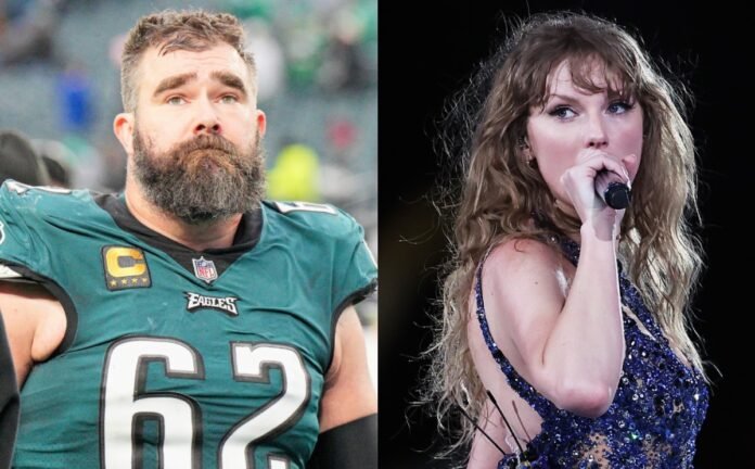 Taylor Swift shout-out to Jason kelce and pays a tribute tp him while performing on stage 