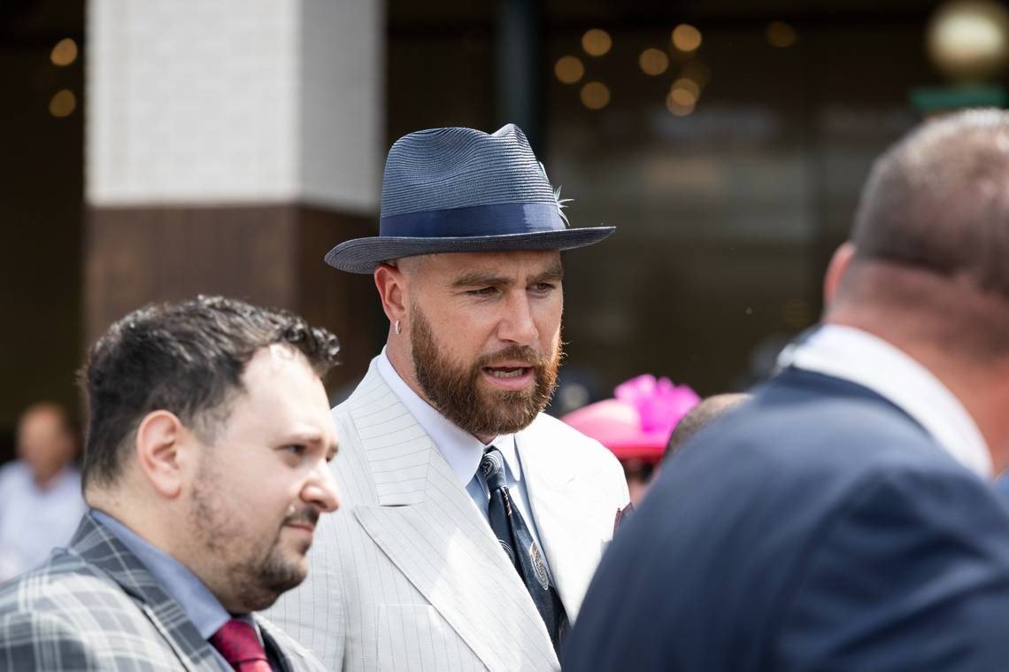 Travis Kelce doesn't look happy without Taylor swift at Kentucky Derby 2024: Fans shows concerns over his moody behavior at the Event