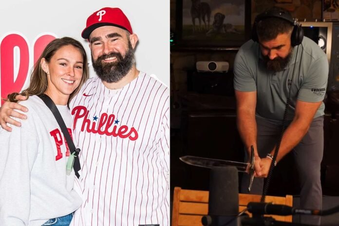 Jason Kelce Sadly Reveals Wife Kylie's Reaction to His Anniversary Sword Gift 