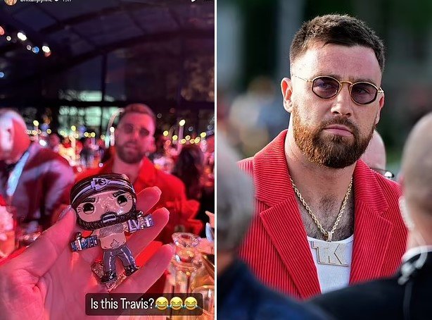 Brittany Mahomes mocks Travis Kelce with comparison to Jason Kelce's iconic boozy, shirtless celebration as she shares behind-the-scenes of Chiefs' Super Bowl ring ceremony