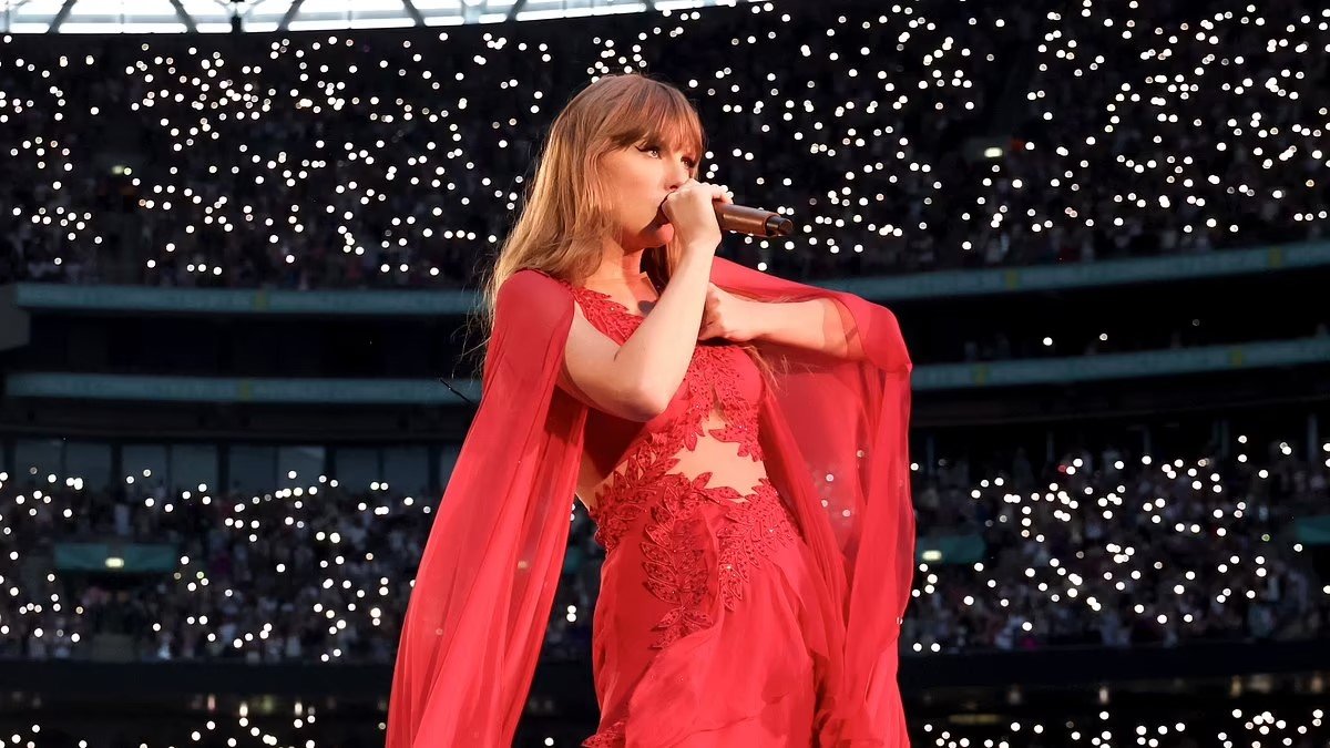 Fulfilling their wildest dreams! Taylor Swift thrills crowd of 90,000 adoring fans at Wembley - which includes her NFL star boyfriend Travis Kelce, Nicola Coughlan and Cara Delevingne - as the London leg of her record-breaking Eras Tour kicks off