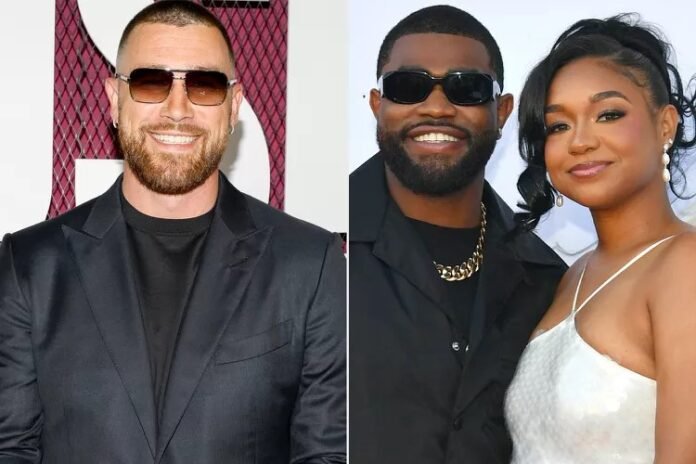 Travis Kelce Attends Teammate Clyde Edwards-Helaire's Wedding in Stylish All-Black Outfit