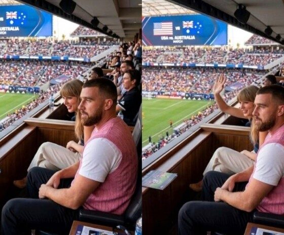 Loved-Up Duo Taylor Swift and Travis Kelce Spotted Cheering from the Stands at USA-Australia FIFA World Cup Match