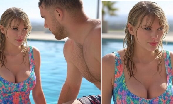 Travis Kelce can’t keep his eyes off Taylor Swift’s sizzling figure