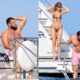 Travis Kelce can’t keep his eyes off Taylor Swift’s sizzling figure as they sweetly caress each other at the beach