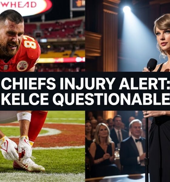 CHIEFS INJURY UPDATE: Travis Kelce is officially listed as QUESTIONABLE with an ankle injury ahead of Sunday’s matchup against the Denver Broncos. This comes right after Taylor Swift skipped the Seahawks away game to attend her historic induction into the Nashville Songwriters Hall of Fame.