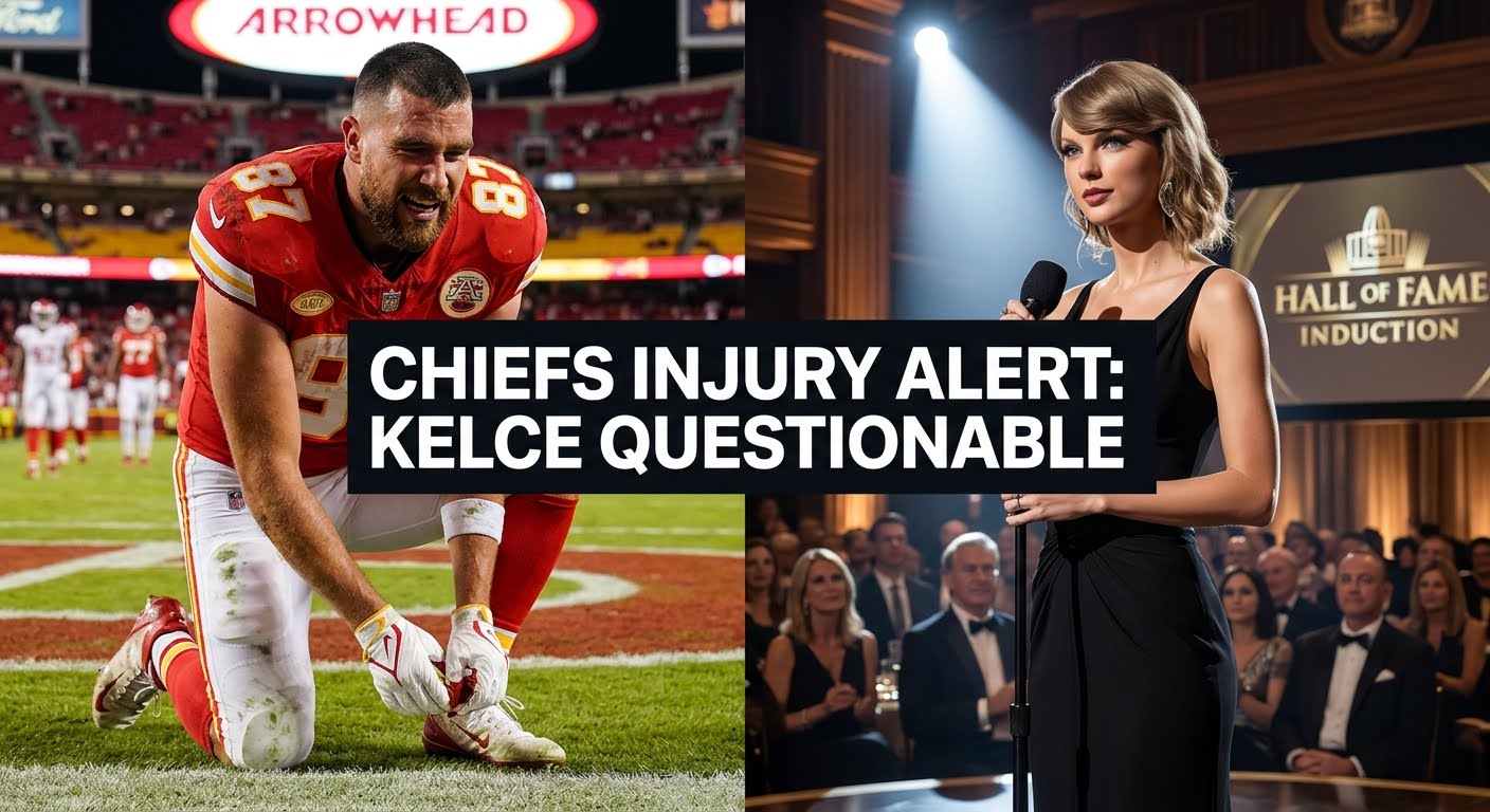 CHIEFS INJURY UPDATE: Travis Kelce is officially listed as QUESTIONABLE with an ankle injury ahead of Sunday’s matchup against the Denver Broncos. This comes right after Taylor Swift skipped the Seahawks away game to attend her historic induction into the Nashville Songwriters Hall of Fame.